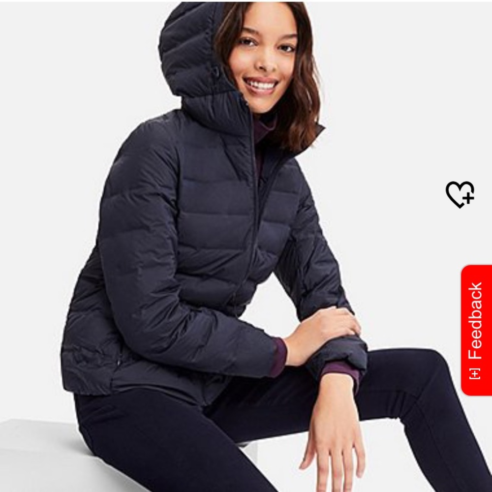 Uniqlo ultra light down seamless parka small navy